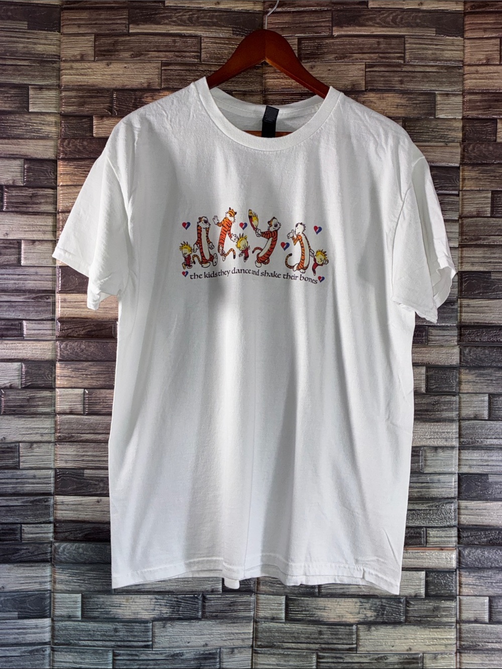 Pre Owned Grateful Dead song "Throwing Stones," Large Gildan White T Shirt